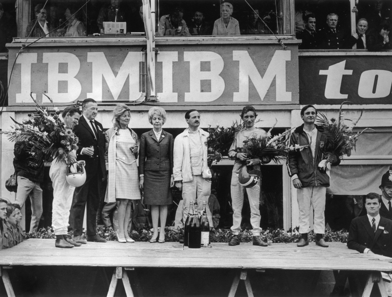 The Ford team on podium, 1966.